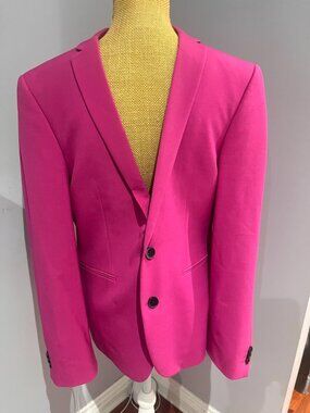 Simons Le 31 Milano Fit Blazer Mens 38R Hot Pink Magenta Fuchsia Suit Jacket